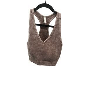 ZENANA RIBBED RAZOR BACK BRALETTE |WIRELESS| SIZE S/M 90% Nylon & 10% Spandex